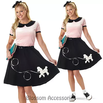 $33.30 • Buy CL37 50s Hop With Poodle Skirt Grease Poodle Bopper Fancy Dress Womens Costume