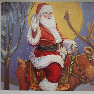 Vintage Greeting Card & Envelope You Have A Magical Christmas Santa Reindeer  • $7.51