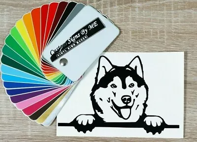 £2.48 • Buy Husky Dog On Board Peaking Sticker Funny Car Dog Vinyl Decal Adhesive #2