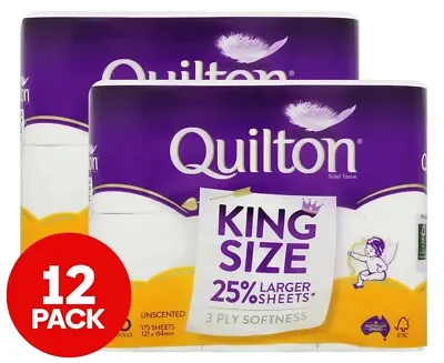 $13 • Buy 2 X 6pk Quilton King Size Toilet Paper Bath Tissue Rolls Soft Thick Absorbent