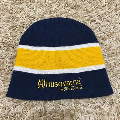 Husqvarna Motorcycles Men's Knit Beanie Hat Blue Yellow Adult One Size  • $10