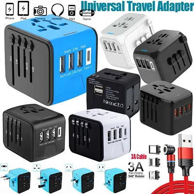 International Universal Travel Adapter 4 USB Port Outlet Socket Converter Power • $8.27