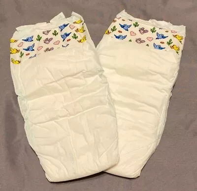(2) XL Vintage Stretch PLASTIC Baby Diapers Super Soft Size 5 • $20