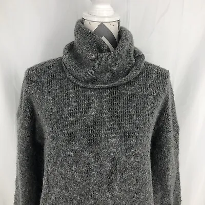 H&M Gray Turtleneck Long Sleeve Pullover Oversized Wool Blend Sweater XS • $20.07