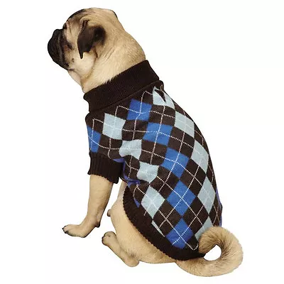 Zack & Zoey Argyle Prep Dog Sweater Pet Sweaters Preppy Plaid  • $14.99