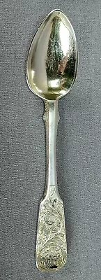 Russian Moscow 84 Silver Standard Engraved Floral Scrollwork Spoon C. 1847 • $295