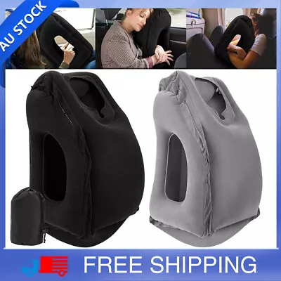 $24.99 • Buy Inflatable Air Cushion Travel Pillow For Airplane Office Nap Rest Chin Neck Head
