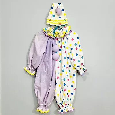 Kids Clown Costume Homemade Pastel Purple Color Block Polka Dots Rickrack Sz 6 • $14.76