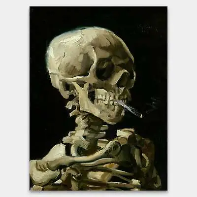 Van Gogh Skull Skeleton Smoking Cigarette GICLEE Gothic Art Print Dark Academia • $64.99