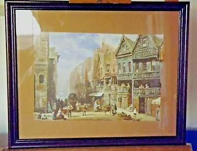 FRAMED PRINT - WALLGATE STREET CHESTER. Watercolour By Louise RAYNER • £10