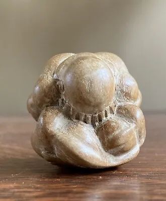 Hand-Carved Wood Sumo Wrestler Netsuke Sculpture Figure • $22