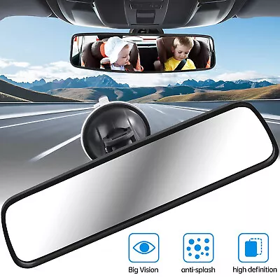 Car Rear View Mirror Baby Car Inner Rear View Mirror Anti Glare W/Suction Cup • £8.90