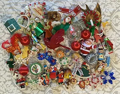 $32.99 • Buy **54 Pieces** Large Lot Of Vintage Christmas Ornaments Wide Variety Mixed Media