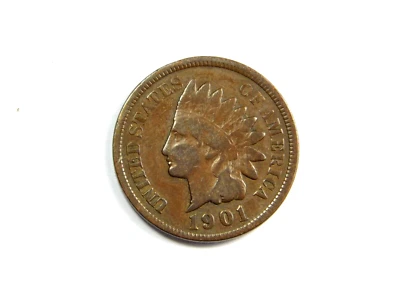 $6 • Buy 1901 USA Indian Head One Cent Fine In 2x2