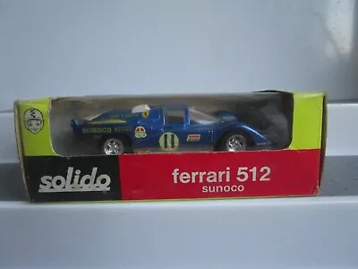 SOLIDO NO 197  SUNOCO FERRARI 512 1:43 MODEL CAR -  RN 11 Le Mans 1971 - BOXED • £20