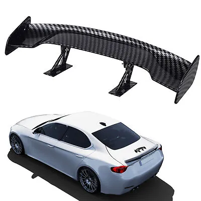 Car Spoiler Wing Mini Rear Spoiler Wing Carbon Fiber Tail Exterior Decor 25cm • $15.21