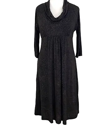 Max Mara Dress Size EU 46 Brown & Beige Cowl Neck Wool Blend Half Sleeve • $82.11