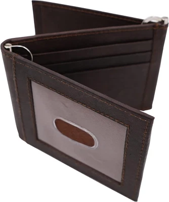 $41.31 • Buy AG Wallets Men's Cowhide Trifold/Bifold Double Money Clip Wallet (Z Money Clip) 