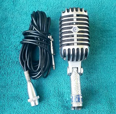 £177.84 • Buy Vintage 50’s Shure 55S Microphone Blue Label Antique Deco Prop Elvis Chicago USA