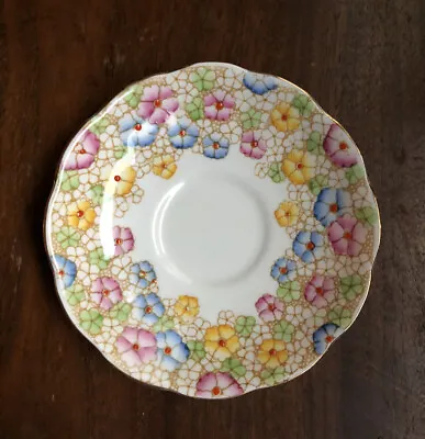 Royal Albert Vintage Pink Blue Yellow Pansy Bone China England Tea Saucer • $12.99