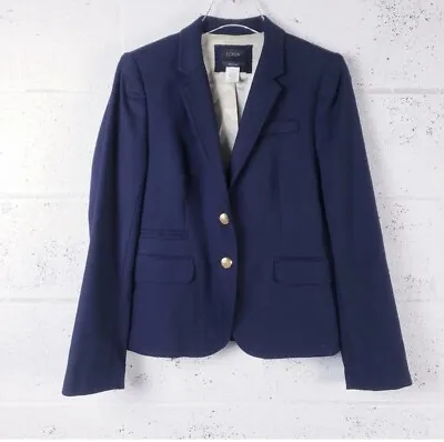 J. Crew Classic Schoolboy Tailored Wool Blazer Size 6 Navy Blue 28233 NEW • $29.99