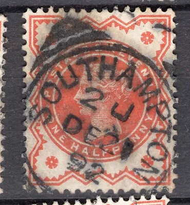 GB QV 1/2d Vermilion With Southampton 1892 Postmark • £1.50