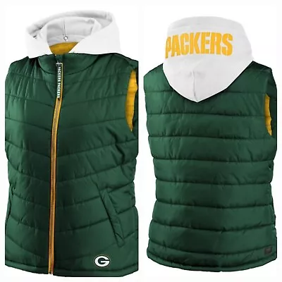 Green Bay Packers Womens Quilted Sleeveless Puffer Vest Size Large • $40