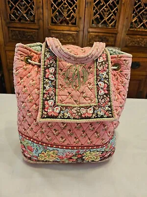 Vera Bradley Pink Painted Floral Drawstring Tote / Backpack Retired • $6