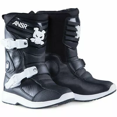 Euro 30 K12 Kids Youth Childrens ANSWER Black/White Pee Wee Motorbike Boots • $179.99