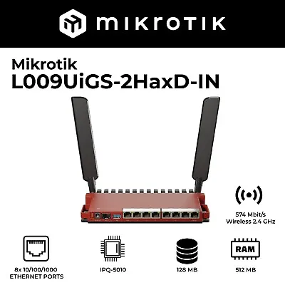 Mikrotik L009UiGS-2HaxD-IN 4x Faster Router Than RB2011 Modern ARM CPU • $128