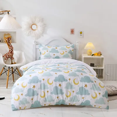 3D Moon Star Cloud Sky Snowflake Quilt Cover Set Duvet Cover Bedding Pillowcases • $67.49