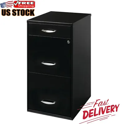 Office 3 Drawer Letter Width Vertical File Cabinet W/ Pencil Drawer Cam Lock New • $61.85