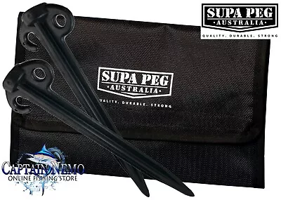 $59.95 • Buy Supa Peg Beach Kit 20 X 300mm Sand Tent Pegs & Storage Bag Beach Camping Pk05