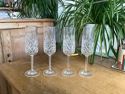 4 Edinburgh International Crystal Berkerley Champagne Glasses • £18