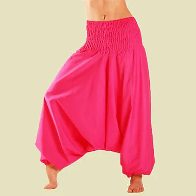 Men & Women Harem Pants Cotton Baggy Yoga Afghani Genie Indian Aladdin Trouser • $19.99