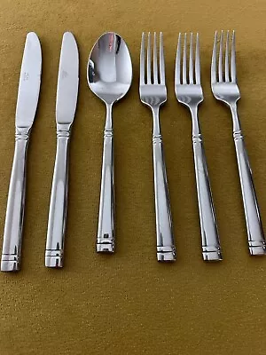 Mikasa Forged Stephanie Glossy Stainless (3) Dinner Forks + Spoon Knives • $33.75