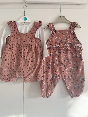 Baby Girls 3-6 Months Outfit Set Animal Print Flowers Tu F&F  • £6.99