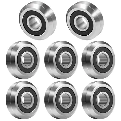 $30.99 • Buy RM2-2RS 3/8'' Roller Ball Bearings Rubber Sealed V Groove Pre Lubricated (8PCS)