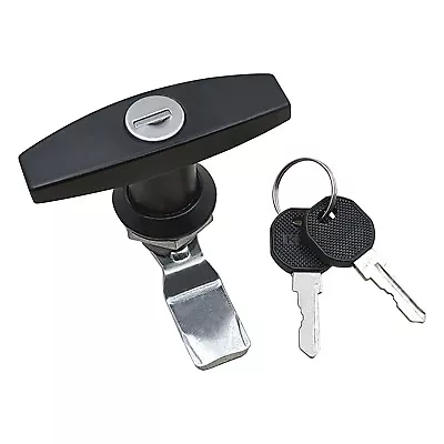 T-Handle Door Cover Latch With 2 Keys Lid Lock For Truck RV Shell Camper Black • $13.29