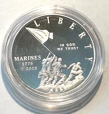 2005  Marine Corps Silver Dollar Gem Proof • $45