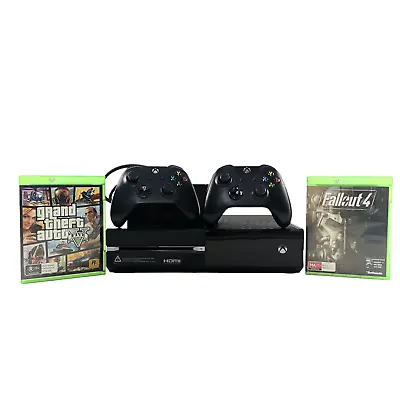 Microsoft Xbox One Console Model 1540 500GB Black + 2 X Controllers + 2 X Games • $199.95