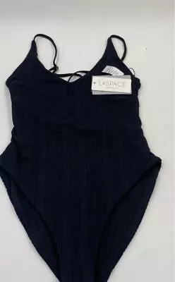 L Space Womens Black C-Neck Crisscross Back One-Piece Swimsuit Size Medium • $9.99