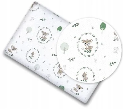 120x60cm Fitted Sheet 100% Cotton For Baby Cot Fairy-tale Forest • £6.99