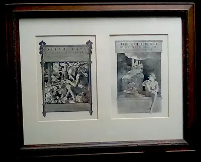 Maxfield Parrish Matted Original Dream Days & Golden Age Title Pages 1899 & 1900 • $45