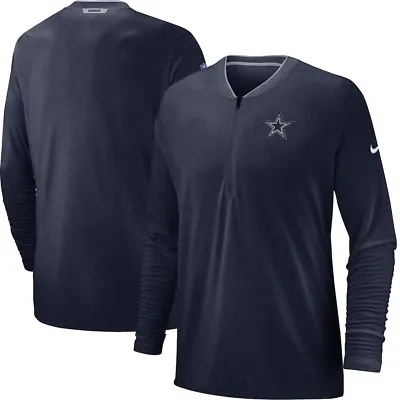 Dallas Cowboys Nike Sideline Coaches Half-Zip Pullover Jacket Navy NEW WITH TAGS • $25.99