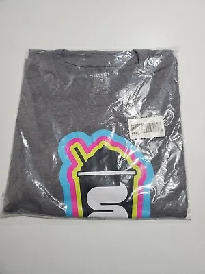 NEW 7-Eleven Shirt Mens XXL Gray Slurpee Neon Graphic Logo Retro Adult NWT • $9.82