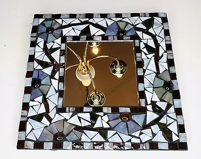 Vintage Handmade Square Floral Mosaic Mirror • $65