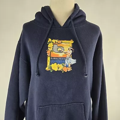 Vintage 90's Billabong Surf Hoodie Size L Navy Blue Retro Hula Logo 23x24.5 • $85