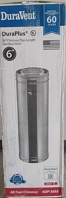 $113.40 • Buy DuraVent 6DP-36 DuraPlus Triple-Wall Galvanized Steel Chimney Pipe 36 In.