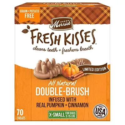 Merrick Fresh Kisses Oral Care Dental Dog Treats For Dogs Extra Small  5-15 Lbs • $38.99